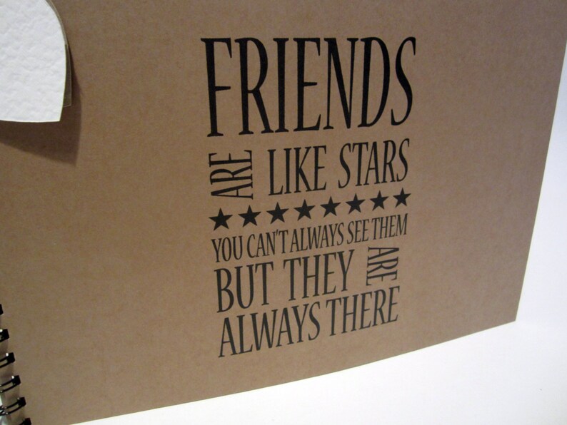 A5 A4 Friends are Stars, Scrapbook, Card Pages, Photo Album, Keepsake, Kraft image 2