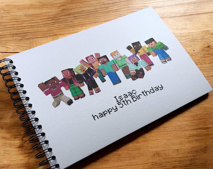 Minecraft Scrapbook Example Personalised Minecraft A5/a4/a3/square Scrapbook, Photo Album, Memory ...