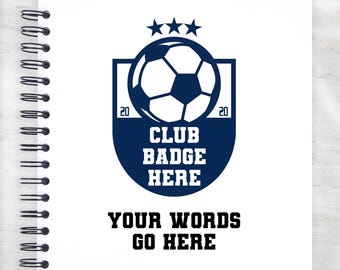 フットボールクラブバッジ パーソナライズされたA5/A4/A3/スクエアスクラップブック、フォトアルバム、ゲストブック、メモリーブック