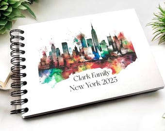 Personalised New York Paint A3/A4/A5/Square Travel Holiday Scrapbook, Memory, Photo Album, USA, America
