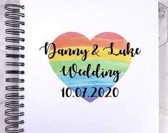 Rainbow Personalised A3/A4/A5 Scrapbook, Photo Album, Wedding Book, Memory Pride, LGBT