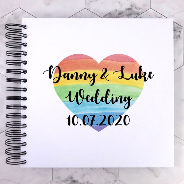 Rainbow Personalised A3/A4/A5 Scrapbook, Photo Album, Wedding Book, Memory Pride, LGBT