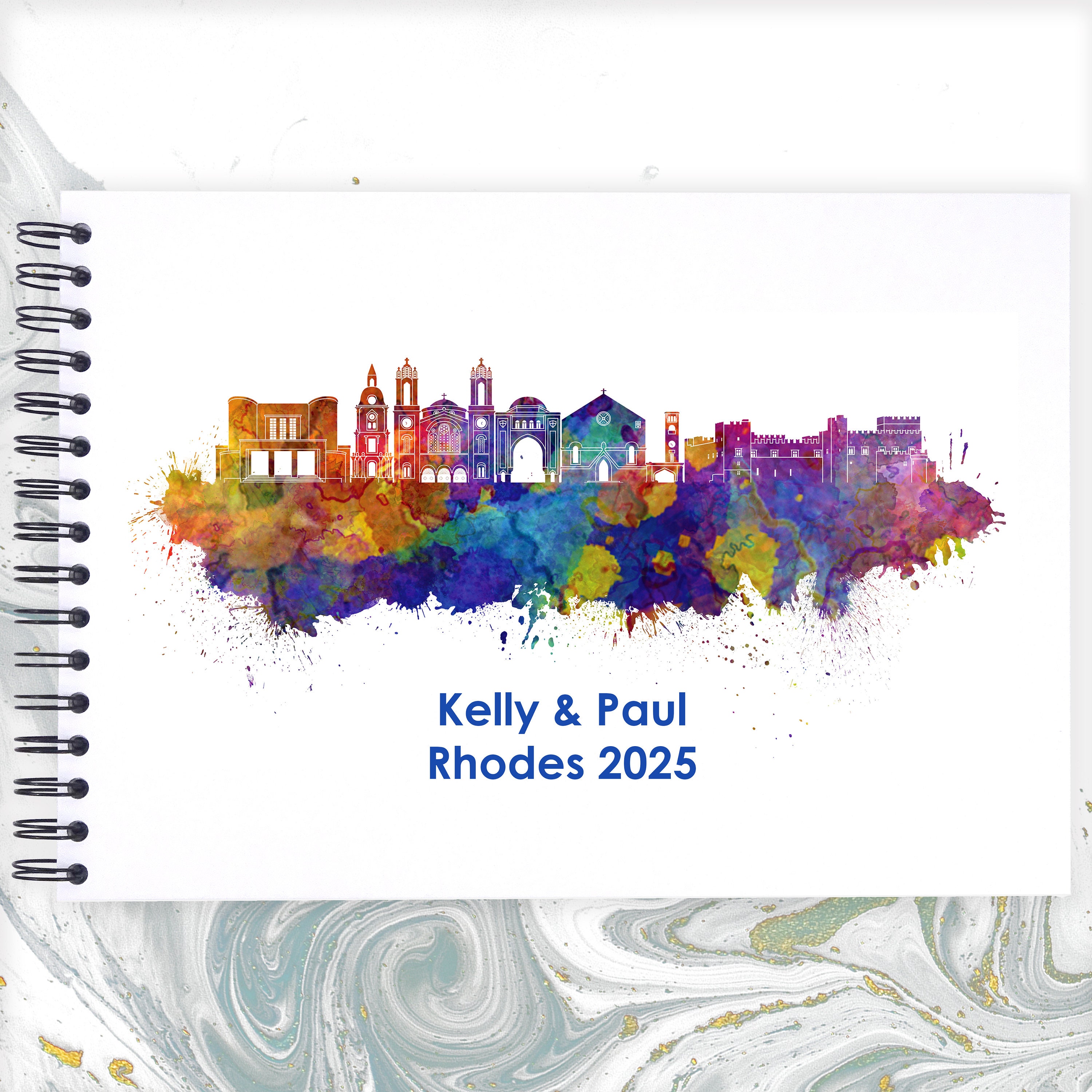 Personalised Rhodes Greece A3/A4/A5/Square Travel Holiday Scrapbook, Memory, Photo Album