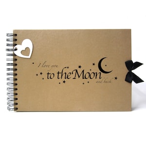 Scrapbook, A5 A4 I Love You to the Moon and Back, Card Pages, Photo Album, Gift