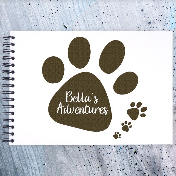 Personalised Paw Puppy Kitten Dog Cat Print, A3/A4/A5 Scrapbook, Photo Album, Training, Memory Book