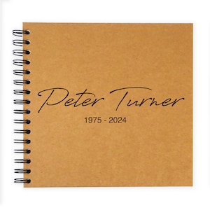 Personalised A5/Square/A4/A3 Funeral Remembrance Condolence Book, Guest, Comments, Memories