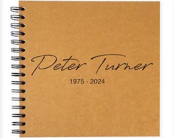 Personalised A5/Square/A4/A3 Funeral Remembrance Condolence Book, Guest, Comments, Memories