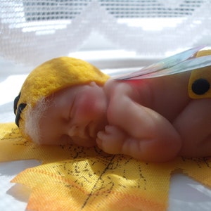 Handmade Baby Fairy Shoestring yellow ooak