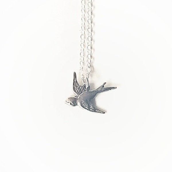 Sterling Silver Little Bird Pendant / Recycled Silver / Swallow / Sparrow / Flying High / Sterling Necklace / Handmade / Made in Australia