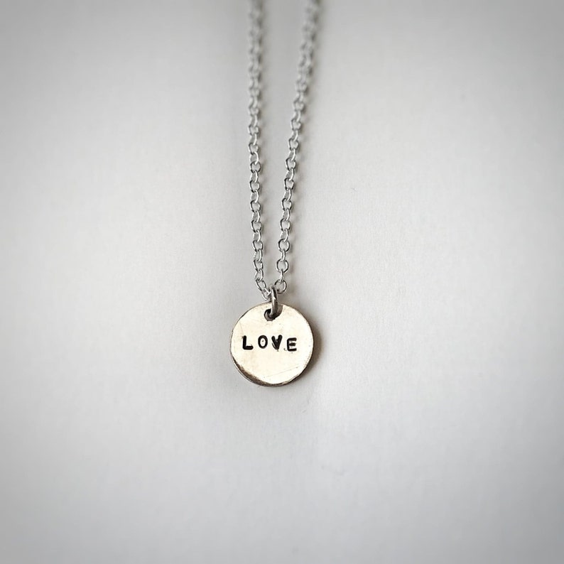 Love Pendant Personalise Initials Name Daughter Girlfriend Gift Sister Gift Necklace Recycled Silver