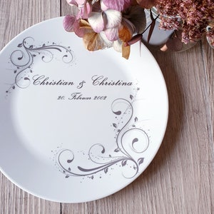 Plate wedding gift, guest gifts, personal gift, with desired text, plate with name, wedding decoration, table decoration image 2