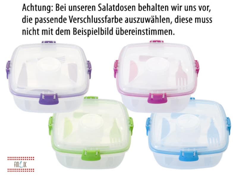 Salatdose unterteilt mit Namen, Salat to go Bild 5