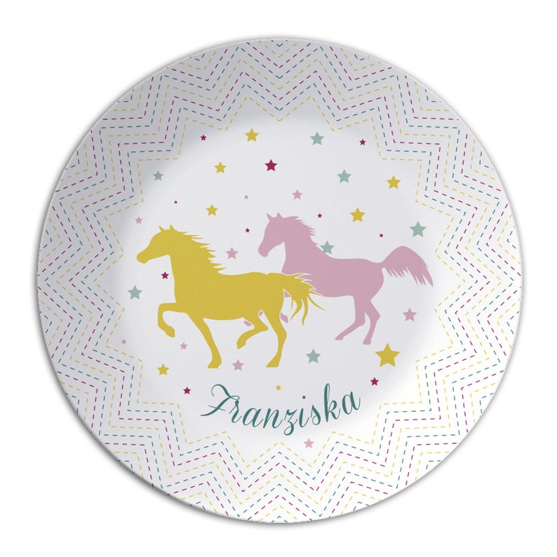 Plate with name-unicorn, horse, butterfly image 2