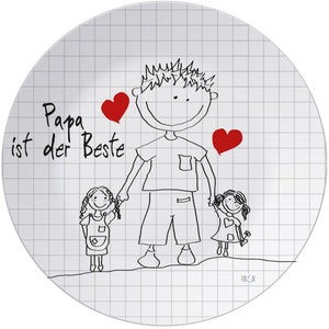 Teller, Vatertag, Vatertagsgeschenk, Geburtstagsteller, Vater und Sohn, Vater und Tochter, Wunschtext, personalisiert, mit Namen Bild 6