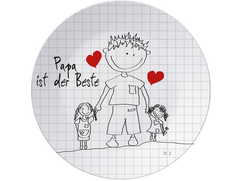 Teller, Vatertag, Vatertagsgeschenk, Geburtstagsteller, Vater und Sohn, Vater und Tochter, Wunschtext, personalisiert, mit Namen Bild 6