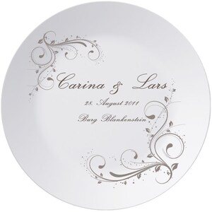 Plate wedding gift, guest gifts, personal gift, with desired text, plate with name, wedding decoration, table decoration image 5