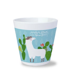 Kindertasse Lama, Einhorn, Faultier, Panda, Flamingo, Koala Bild 1