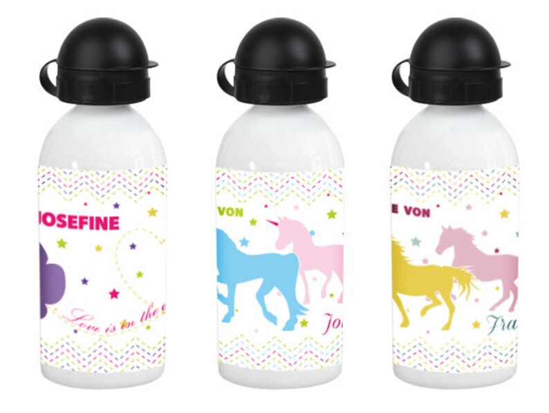 Alu drinking bottle with name Girl's Dreams image 1