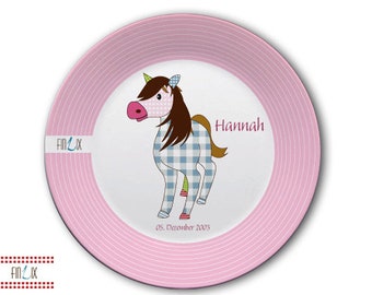 Children's plate horse or cat customizable