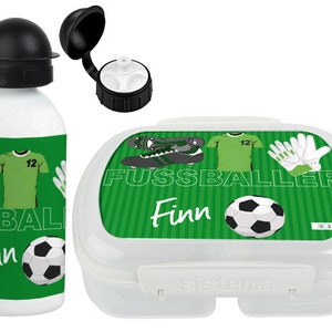 Fussball Set, Dose und Trinkflasche mit Namen Bild 1