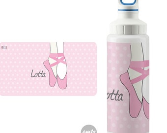 Stainless steel drinking bottle with name, personalisable