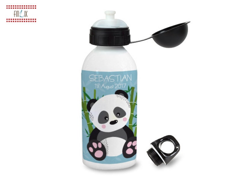 Trinkflasche für Panda Fans, mit Namen Bild 2