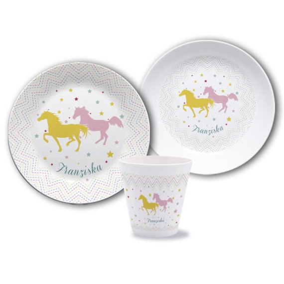 Vajilla infantil personalizada, plato infantil con nombre, regalo - Main Image