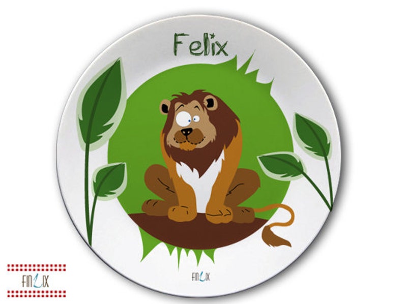Children's plate with frog or lion image 2