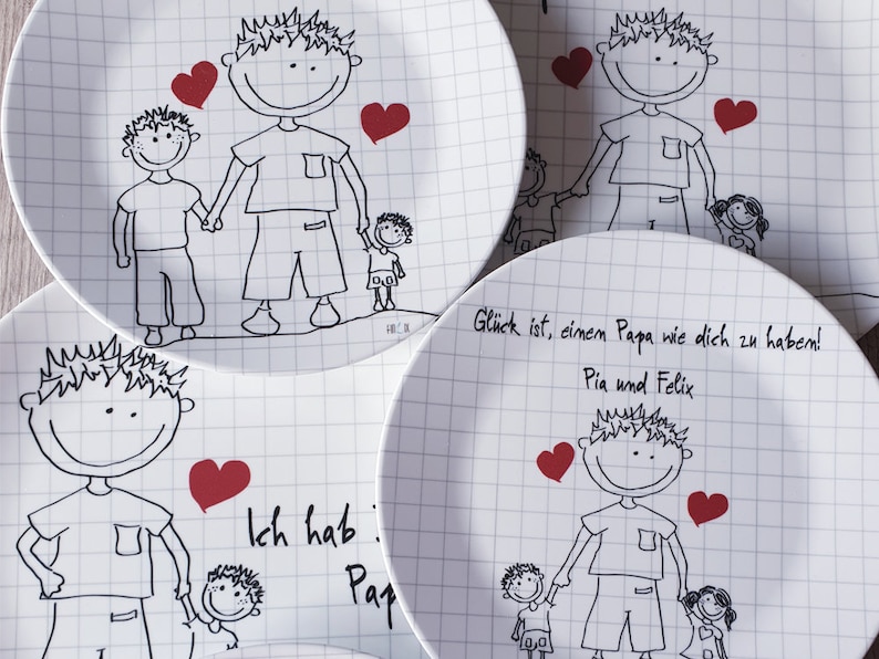 Teller, Vatertag, Vatertagsgeschenk, Geburtstagsteller, Vater und Sohn, Vater und Tochter, Wunschtext, personalisiert, mit Namen Bild 3