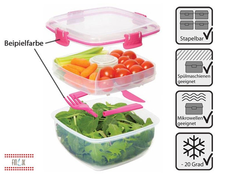Salatbox to go, Kinder Dose, Dose für Salat, Einschulung, Kindergarten Bild 7