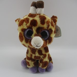 Safari, 6&quot; Brown and Yellow Ty Beanie Giraffe, retired, new, mint.