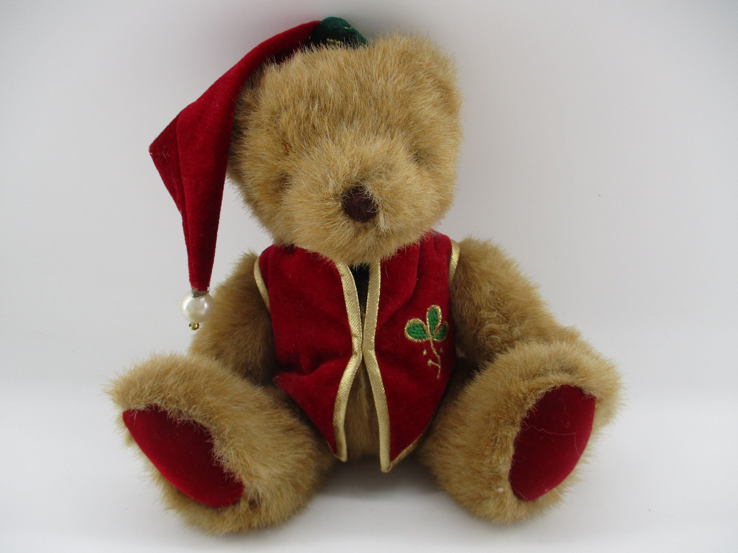10 Vintage Godiva Chocolate Bear With Red Vest and Santa Hat Moving Arms and Legs Red Velvet Paws Mint Condition. Etsy