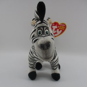 Marty, 6" Black and White Ty Beanie Zebra, retired, new, mint.