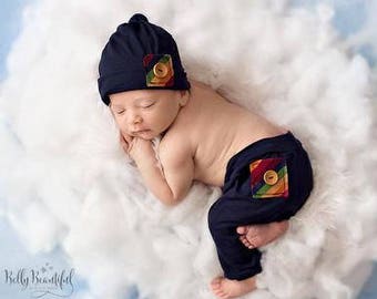 Gabriel Pant Set • Rainbow Baby Boy Pant and Hat Set • Newborn 2 Piece Rainbow Set | Ready to Ship