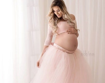 Maternity Photo Shoot Tutu • Prudence Tutu Set • Deluxe Maternity Tutu and Lace Top Set • by Sew Trendy