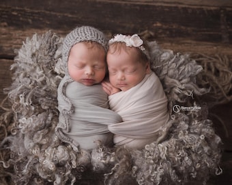 Grey Newborn Wrap • Stretch Knit Wrap • Newborn Photography Prop • Swaddle Wrap • Baby Wrap •  Newborn Photo Prop | Ready To Ship
