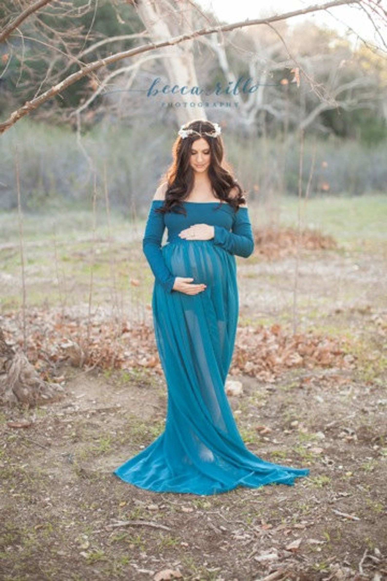 Maternity Gown Roxy Gown Long Sleeve Maternity Dress Etsy