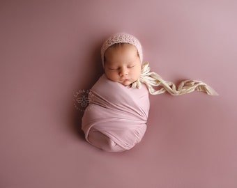 Newborn Bean bag Backdrop & Wrap Set • Newborn Photo Prop • Swaddle Wrap • Baby Wrap • Newborn Prop • Stretchy Knit Layer • Ready To Ship