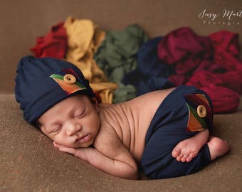 Rainbow Baby Boy Newborn Wrap Set • Newborn Photography Prop • Stretch Knit Wrap | READY TO SHIP