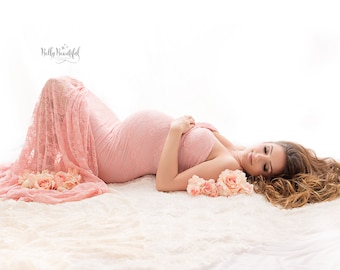 Lace Maternity Gown • Marilyn Gown • Mermaid Maternity Dress • Maternity Bridesmaid Dress • Photo Shoot Dress