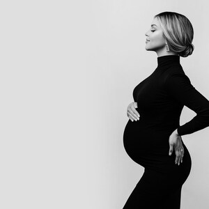 Black turtleneck maternity dress best sale