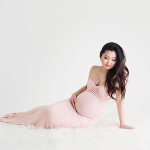 Slim Fit Maternity Gown for Photo Shoots Jessica Gown Sleeveless Maternity Gown Maternity Bridesmaid Dress image 1