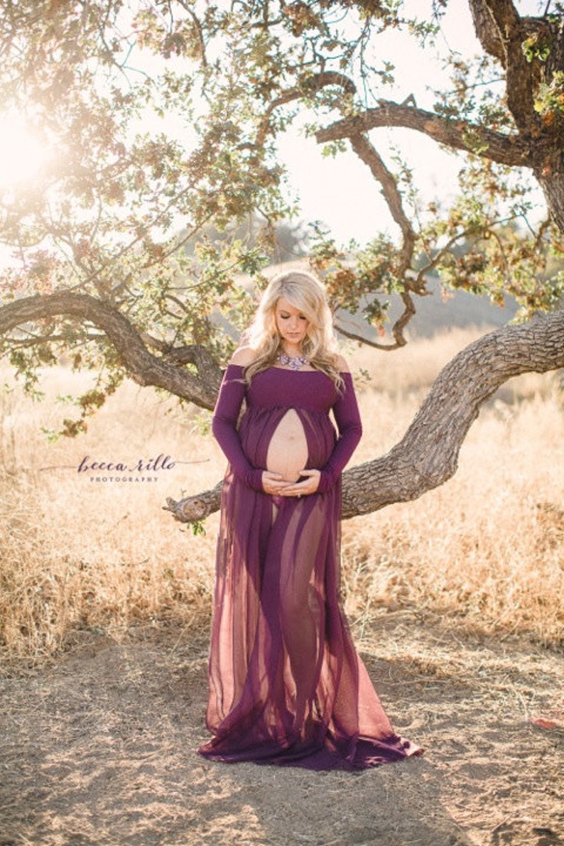 Maternity Gown Roxy Gown Long Sleeve Maternity Dress Etsy