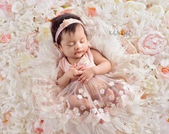 Petal Dress • Newborn Mesh Dress • Princess Baby Dress • Sitter Dress • Couture Newborn Gown • Couture Sitter Set • Newborn Dress