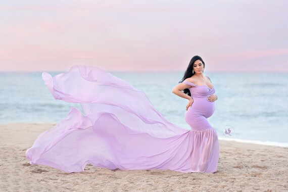 Vestido de maternidad estilo sirena para sesiones de fotos Vestido