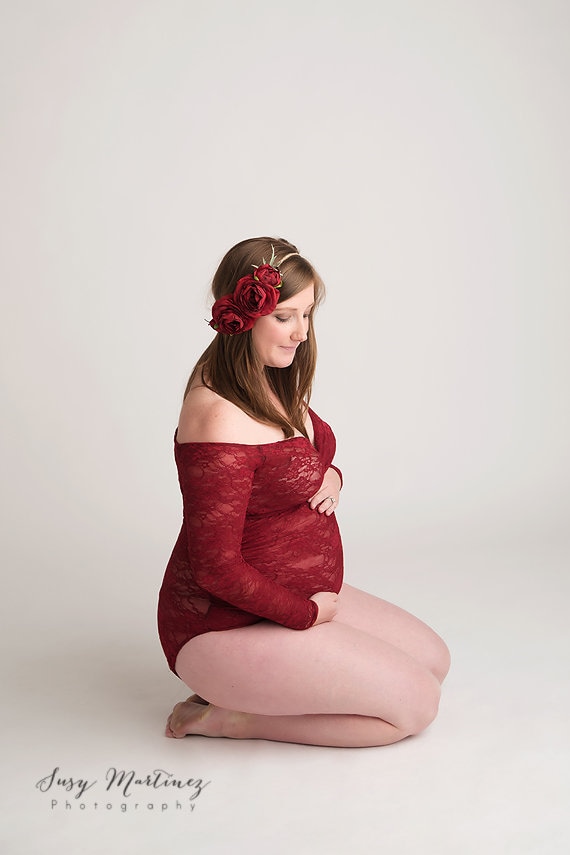 Nicole Bodysuit Lace Maternity Bodysuit Long Sleeve Maternity