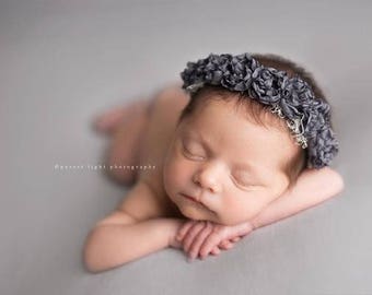 Grey Newborn Bean Bag Drop • Stretch Knit Backdrop • Photography Backdrop • Newborn Photo | Ready To Ship • by Sew Trendy