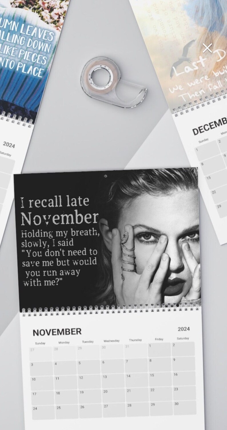 Taylor Calendar Eras Calendar 2024 Calendar Christmas Gift Birthday