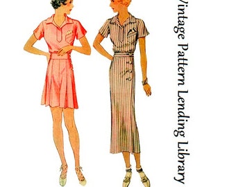 Jaren 1930 Ladies Sports Ensemble - Reproductie 1933-34 Naaipatroon #T7671 - 36 Inch Buste