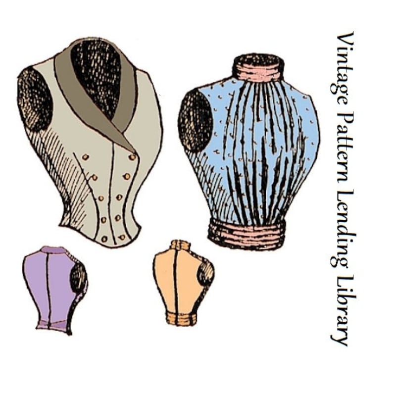 Victorian Blouses, Tops, Shirts, Vests, Sweaters 1890s Ladies Double Breasted & Full Vest - Victorian Era - Reproduction (ca. 1897) Sewing Pattern #E0672 - 36 Inch Bus $16.00 AT vintagedancer.com